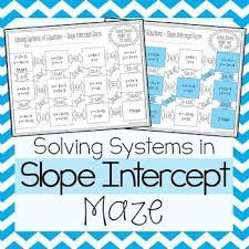 Equations Maze Slope Intercept Form
