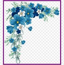 blue flower border desi png transpa