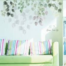 large green and grey leaf wall stickers