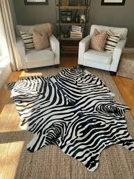 new zebra cowhide rug size 7 x 6 5