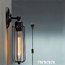 Kiven Wall Lamp 1 Light Plug In Ul Listed Bulb Not Included Wall Sconce Black Metal Industrial Mini Wire Cage Wall Sconce Shade 6 Foot Black Cord Bd0219 Nunu Lamp Online Shopping