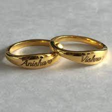 designer couple customized name rings