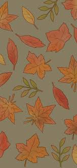 fall leaves green wallpaper aesthetic