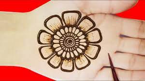 front hand flower mehndi design