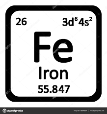 periodic table element iron icon stock