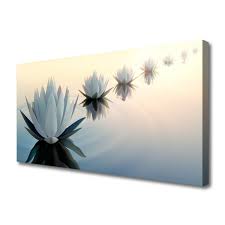 canvas wall art flowers fl white