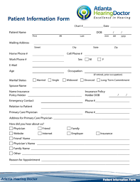 Patient Forms To Print Fill Before The Appointment In