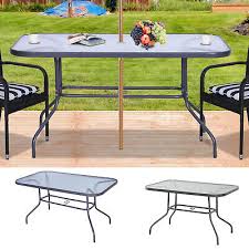 Aquatex Glass Garden Table Curved Metal