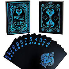 Both poker and bridge size available. Acelion Waterproof Plastic Playing Cards Black Deck Of Cards Gift Poker Cards Blue Wolf Cards Walmart Com Walmart Com