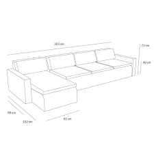 bimaterial corner sofa aldo