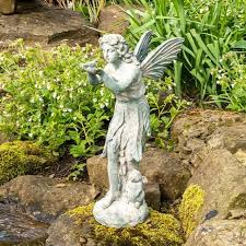 Cast Iron Bird Fairy Statue Outdoor