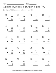 A compilation of free math worksheets categorized by grades and topics. Addition To 100 Worksheet Free Printable First Grade Math Worksheets