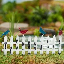 Miniature Garden Fence With Birds