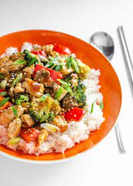 Healthy Chicken Stir Fry Recipe With Rice gambar png