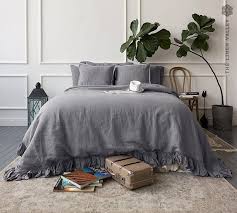 Charcoal Grey Linen Comforter Cover
