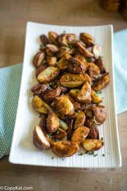 Season with salt and pepper. Oven Roasted Red Potatoes Recipe Copy Kat