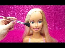barbie wears real makeup doll