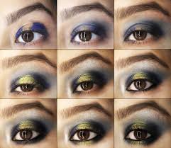 blue smokey halo eyes tutorial with