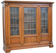Solid Walnut Bookcase With Glass Doors
