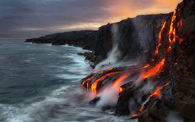 lava flow into the ocean ocean lava