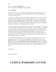 financial hardship letter templates