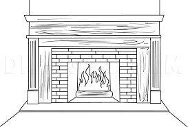 How To Draw A Fireplace Step By Step