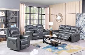 3 pcs recliner sofa set grey