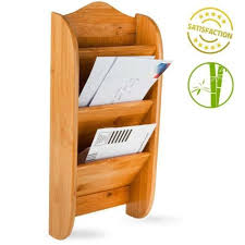 bamboo mail organizer durable wooden