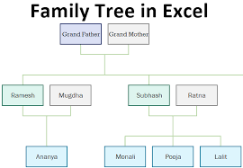 family tree in excel creating a