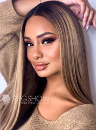 This deliberate color graduation looks super a brown ombre hair color is really pretty. Straight Brown Ombre Blonde Human Hair Lace Wig Jahy001 Jahy001 379 99 Full Lace Wigs Lace Front Wigs Rpgshow Bold Sexy Hair