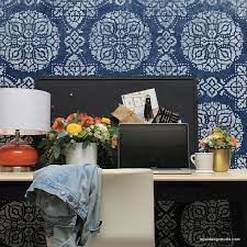 Block Print Pattern Wall Art Stencils