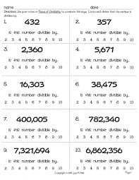 Acumen Divisibility Rules Games Printable Bing Images