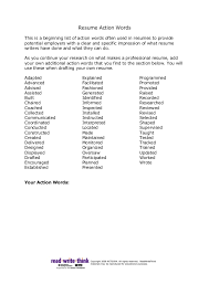 Verbs For Resume Skills  purdue owl resume action verbs    