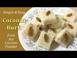 coconut burfi using dry coconut powder