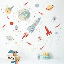 Space Rockets Fabric Wall Sticker By