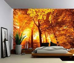 Sun Tree Autumn Forest Large Wall Mural