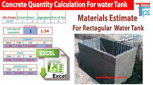 rectangular water tank estimate