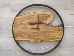 Aesthetic Live Edge Clock Rustic Wood