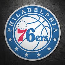 „76ers išvykoje palaužė konferencijos lyderius 130:125. Pegatina Nba Philadelphia 76ers Escudo Teleadhesivo Com