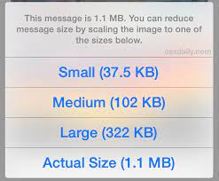 resize photos from iphone by mailing