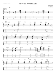 Alice In Wonderland Guitar Chord Melody Sheet Music For