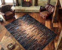 leather carpet patchwork 170 x 240 cm