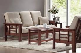 Sathiya Furniture Simple Wooden Sofa Set