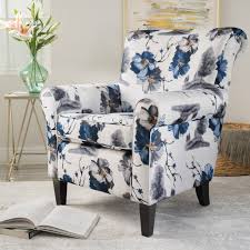 modern fl print accent chair