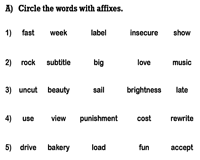 Root Words Worksheets