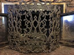 vintage wrought iron fireplace screen