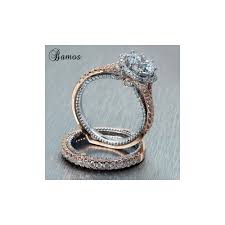 Bamos Luxury Female Ring Set Luxury 18kt Rose Gold Filled