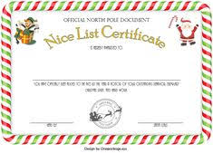 Editable certificate templates ready for you to download and customize for any occasion. 12 Nice List Certificate Free Printable Ideas Nice List Certificate Santa S Nice List Free Printables