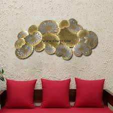 Designer Golden Leaves Metal Wall Decor