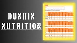 dunkin nutrition pdf free
